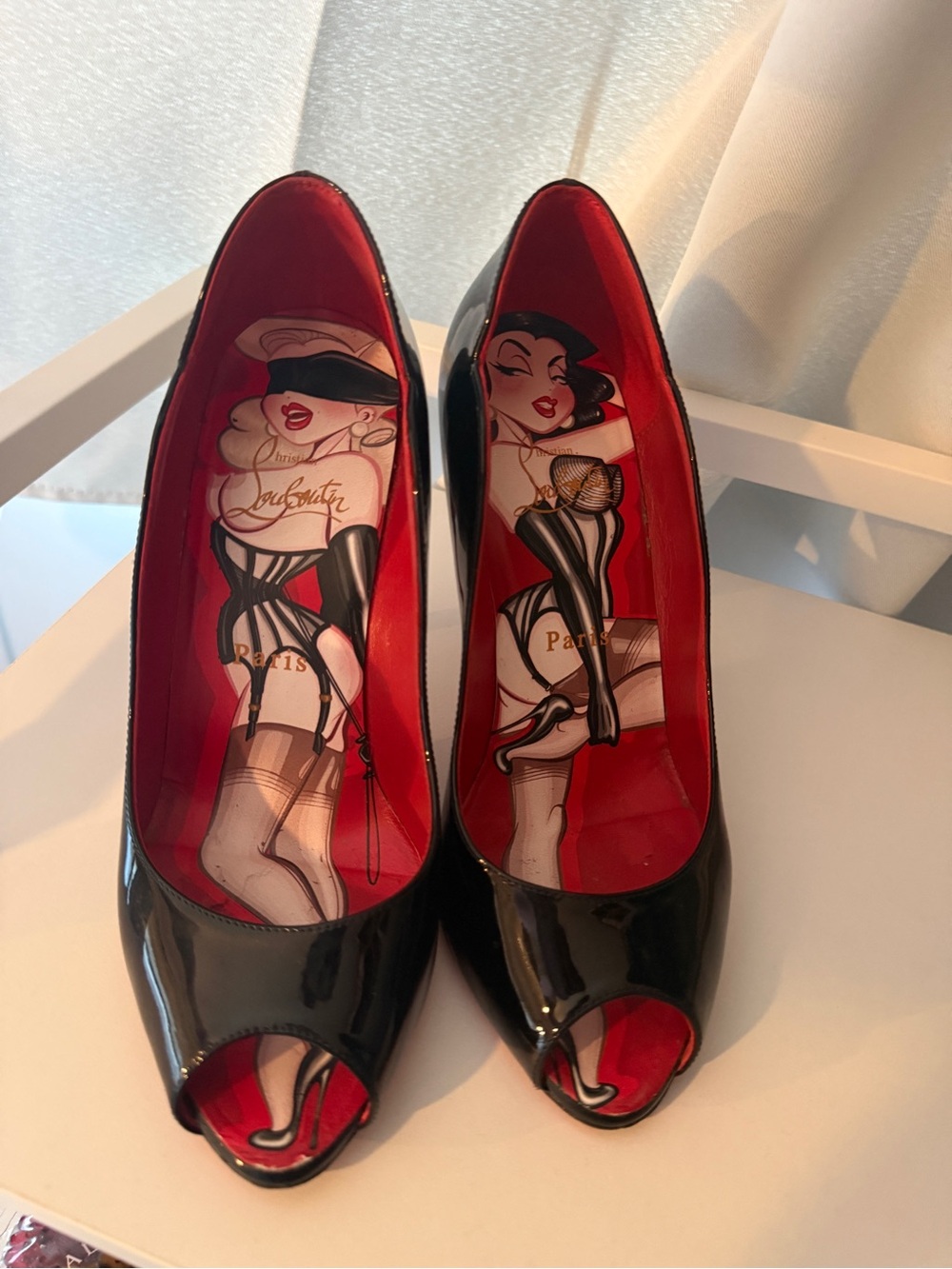 Christian Louboutin “tattooed” Lady Peep pumps